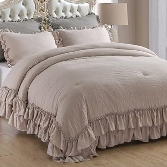 Terra Cotta King Size Bed Comforter Set Shams Burnt Orange Pumpkin Pie Bedding - Picture 12 of 13